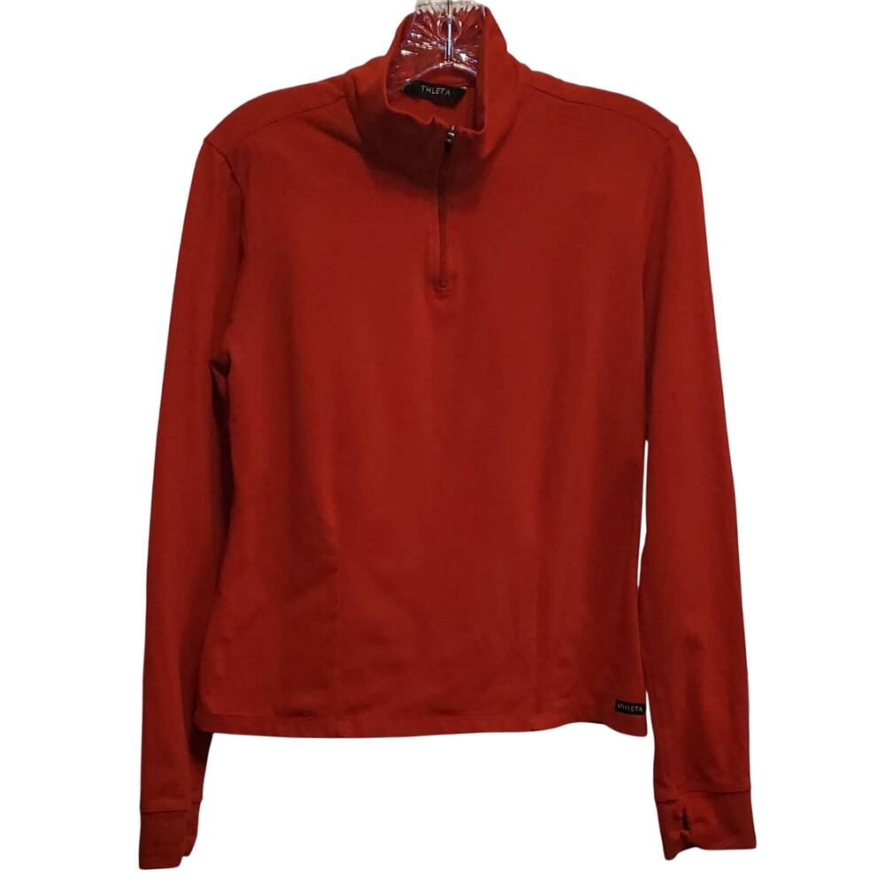 Athleta Women's Red Pullover Popover 1/4 zip Size Medium